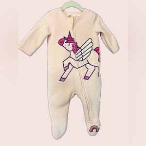 monica + andy Baby Girls 3-6m Fleece Zipper One-Piece